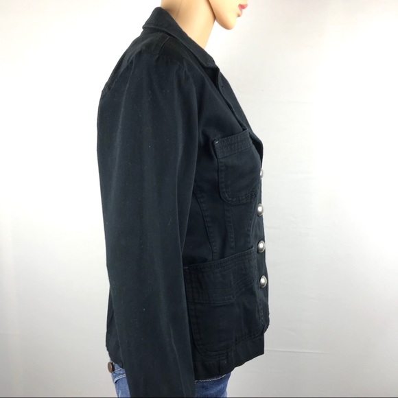 FB Military Black Blazer Jacket Silver Buttons M - Picture 5 of 8